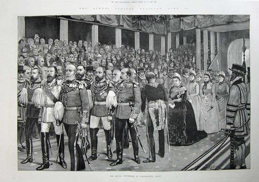 Europe’s Crown Princes processing in front of Queen Victoria (1887)
